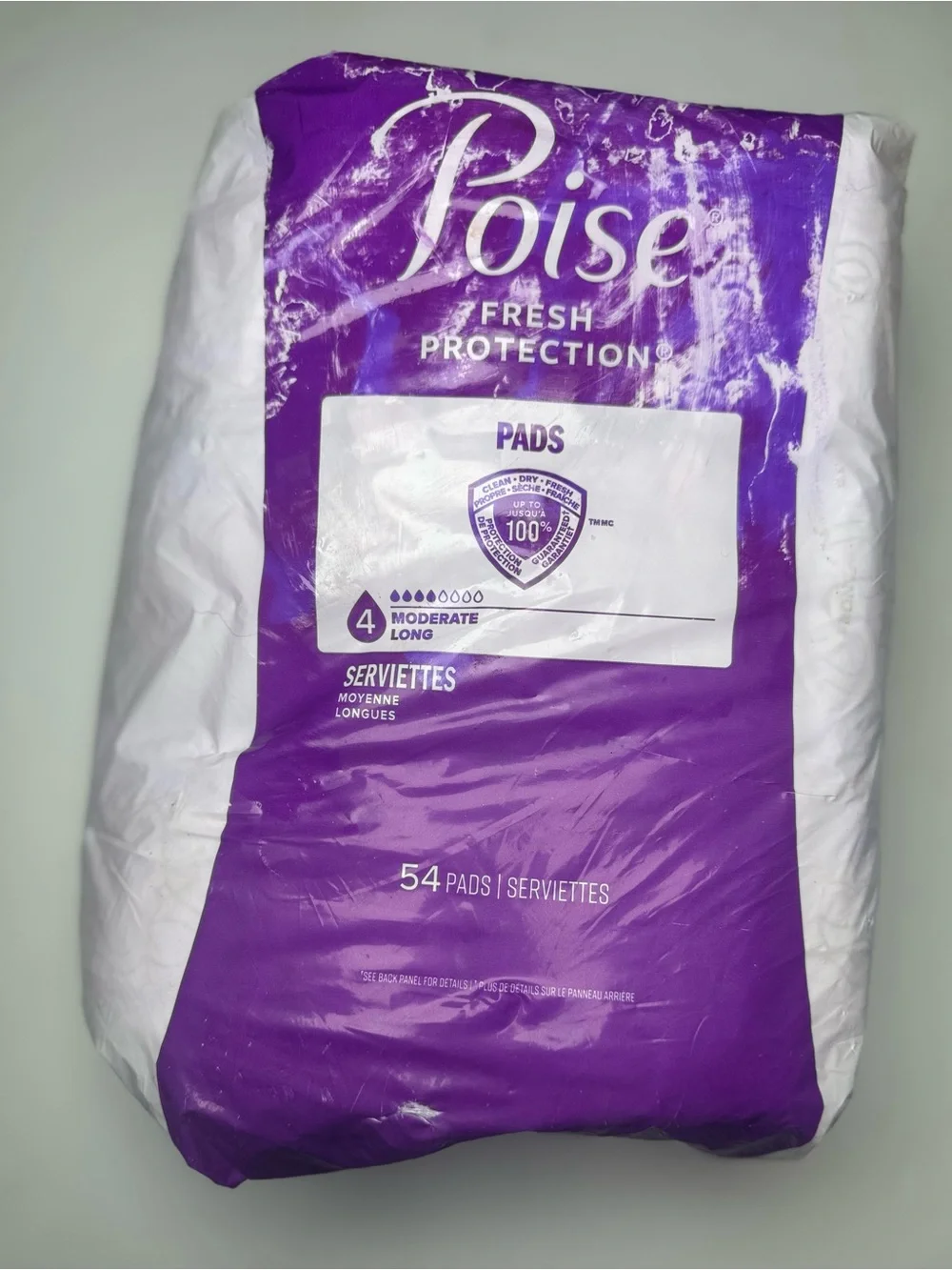 Poise Fresh Protection Moderate Long Pads – 54 Count